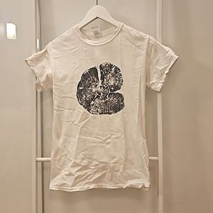 White T shirt with woodprint S